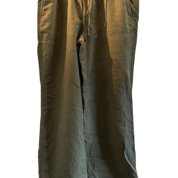 Amazon Essentials Green Linen Pants Medium Wide Leg - Picture 1 of 5